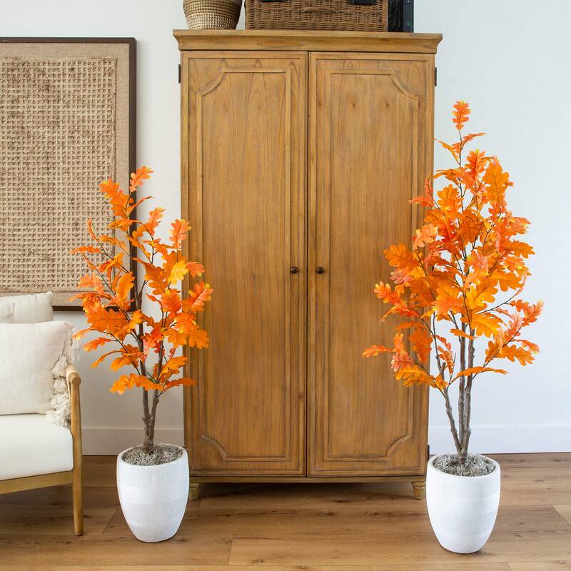 5-ft Artificial Autumn Oak Tree - Green