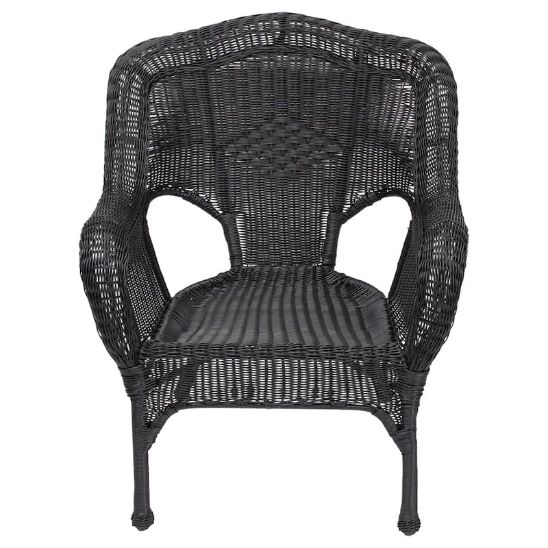 Wicker Outdoor Patio Conversation Set - Black - 4pc