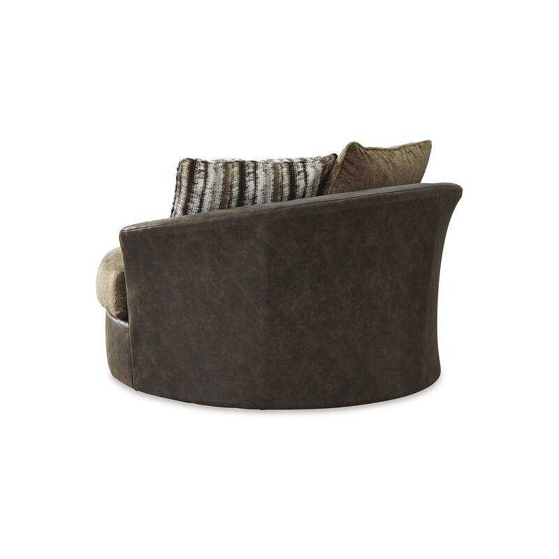 Signature Design by Ashley Alesbury Chocolate Oversized Swivel Accent Chair - 57"W x 56"D x 40"H