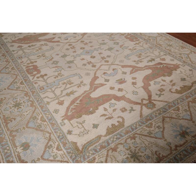 Earth Tone Oushak Indian Area Rug Handmade Oriental Wool Carpet - 7'11"x 10'0"