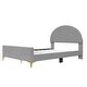 preview thumbnail 34 of 52, Twin/Full Size Velvet Bed Frame with Classic Semi-circle Shaped Headboard, Upholstered Platform Bed w/ Metal Legs for Kids Teens