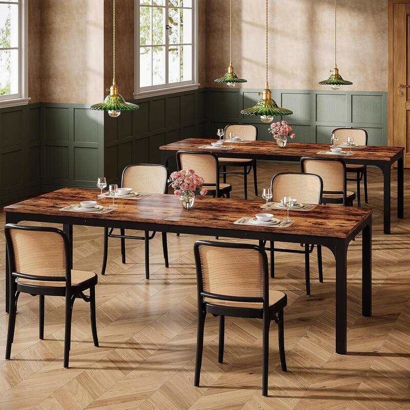 78.7" Rectangular Dining Table, Wood Kitchen Table for Home, Restaurant, Cafe, Office, Apartment, Bakery