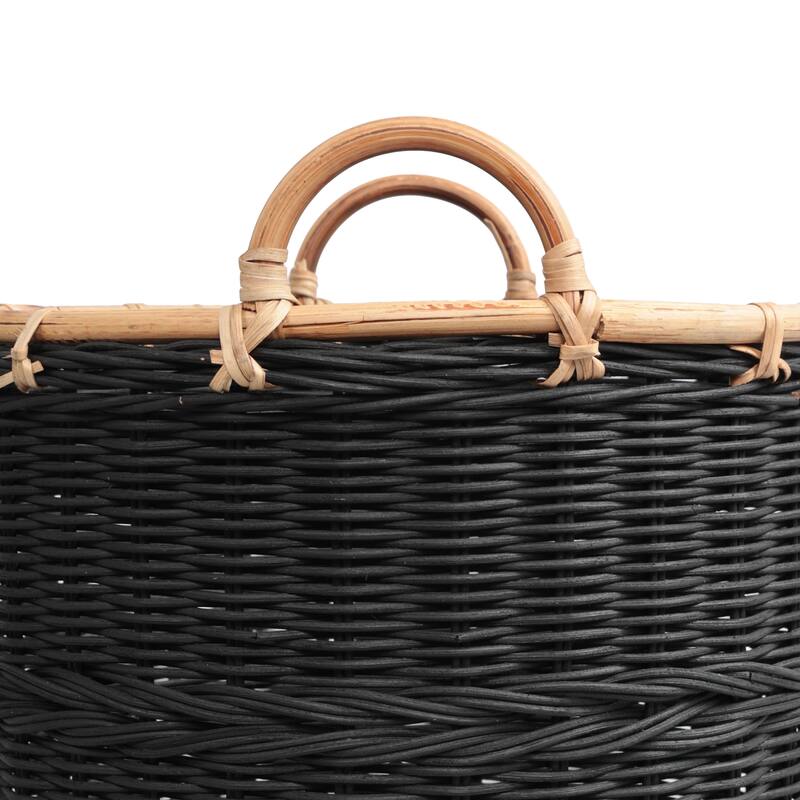 Vista Handwoven Rattan Nesting Storage Baskets with Handles (Set of 3)
