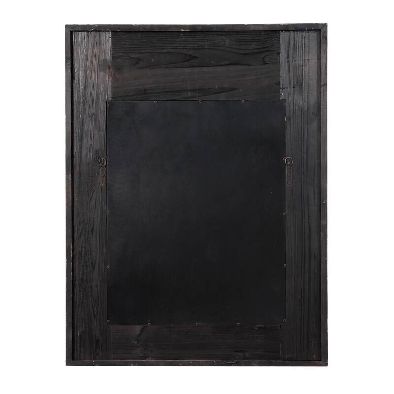 Brown Wood Carved Acanthus Floral Wall Mirror