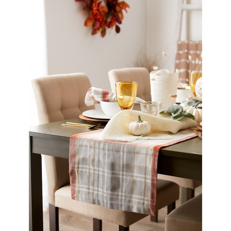 DII Thanksgiving Cozy Picnic, Plaid Table Runner