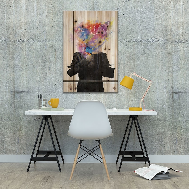 Glitch Mob Print On Wood by Dániel Taylor - Multi-Color