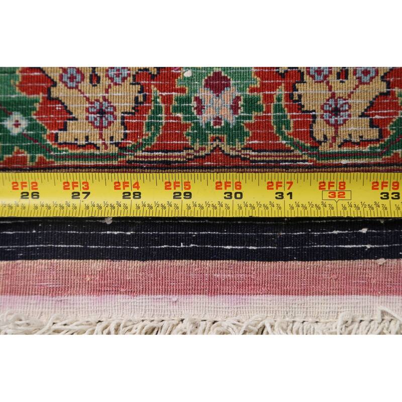 Hand Knotted Oriental 100% Wool Carpet Traditional Floral Navy Blue & Blues Mashad Area Rug - 15' 5'' X 11' 1''