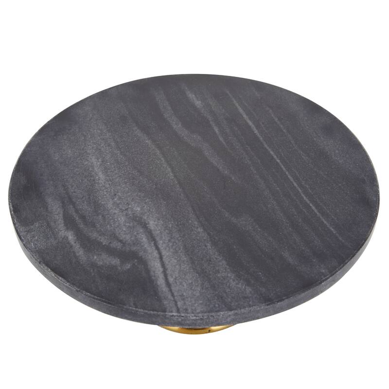 Black Aluminum Metal Cake Stand with Gold Base (Set of 3) - 15 x 14 x 6 Round