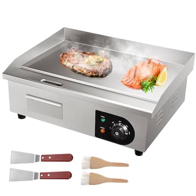 VEVOR Commercial Electric Griddle, 21", 1600W Countertop Flat Top Grill - 21", 1600W