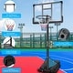 preview thumbnail 3 of 5, Portable Basketball Hoop Backboard System Stand Height Adjustable 6.6ft - 10ft with 42 Inch Backboard and Wheels