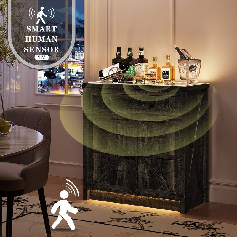 31.5" Wide Sideboard With Led Light