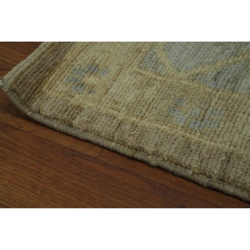 Vegetable Dye Wool Oushak Turkish Large Rug, Medallion Geometric Carpet - 13' 10'' X 10' 1''