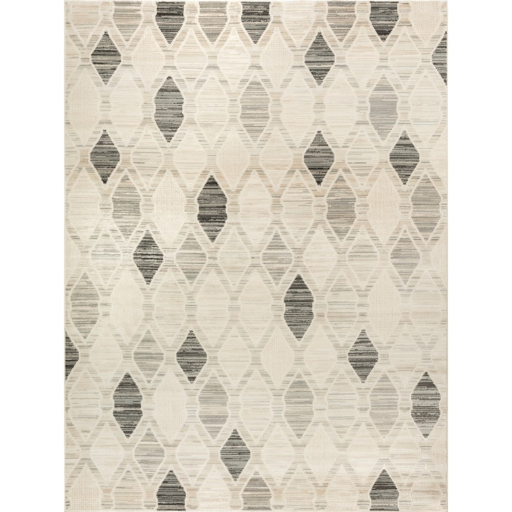 Nourison Serenity Home Indoor only Beige Geometric Area Rug