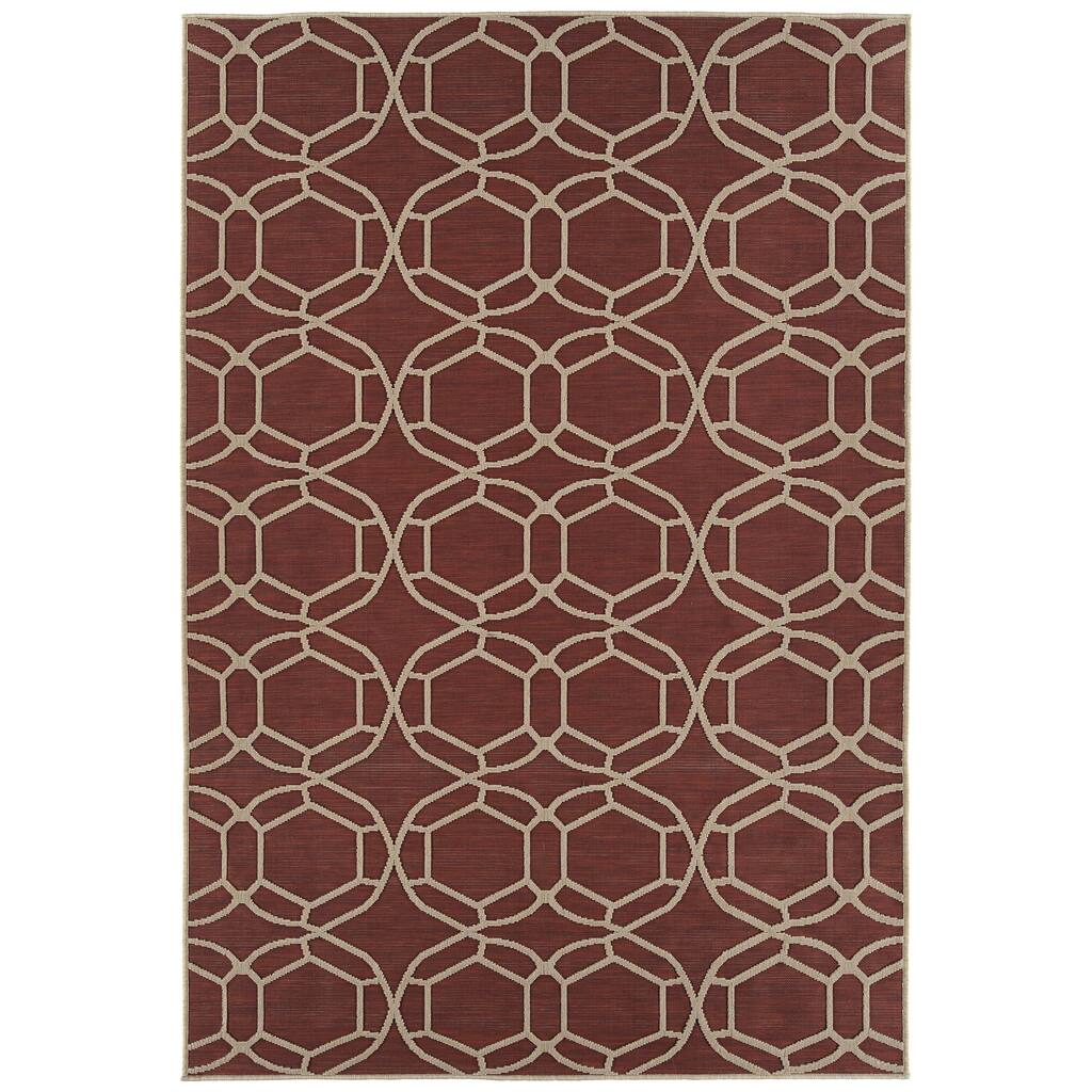 Contemporary Transitional Geometric Textured High-Low Cut & Loop Rectangle Throw Rug - 2x 3