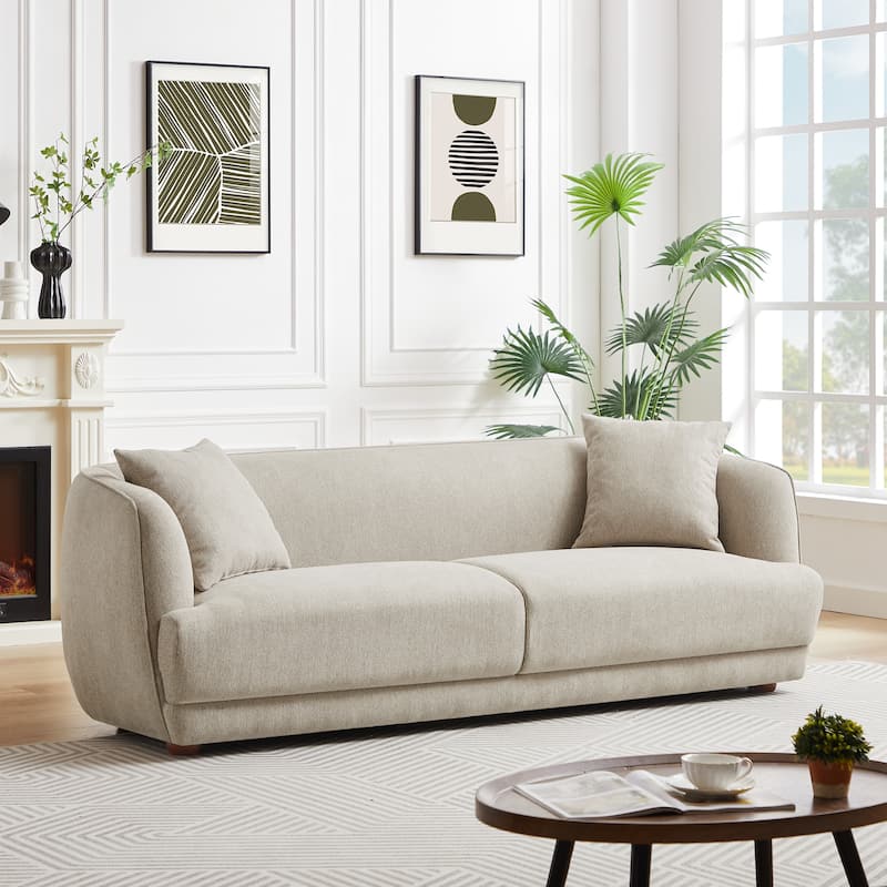 Venor Mid-Century Modern Luxury Linen Couch