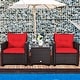 preview thumbnail 77 of 81, Costway 3PCS Patio Rattan Furniture Set Cushioned Conversation Set - See Details