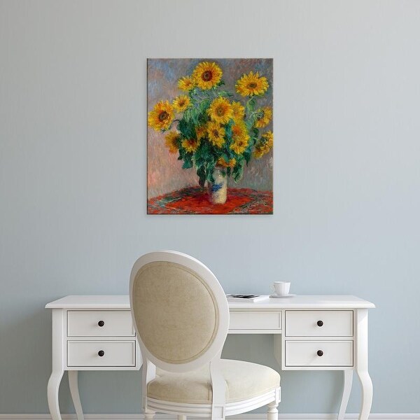Easy Art Prints Claude Monet's 'Bouquet of Sunflowers' Premium Canvas Art