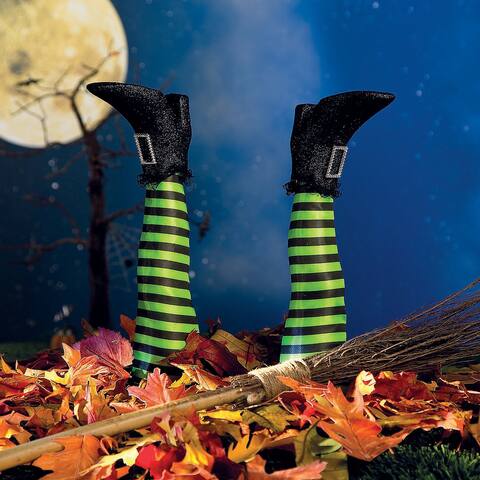 Witch Legs Yard Stakes Halloween Decoration, Home Decor, 2 Pieces, 18"