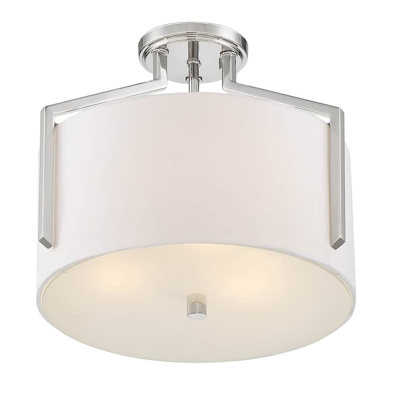 Elara Collection - 3 Light - Semi-Flush - 15"W - 12.75"H - Polished Nickel Finish