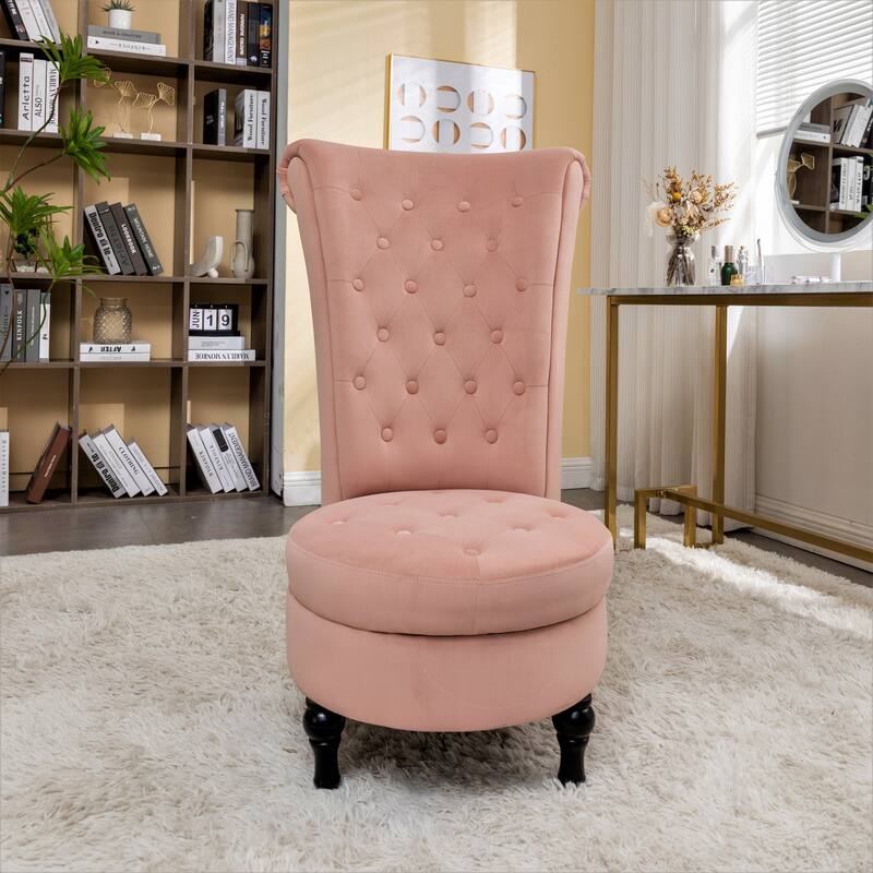 Gosser 20" Wide Velvet High Back Vanity Chair - Rose