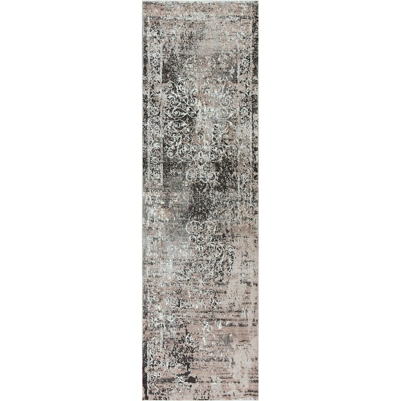 Alora Decor Modern Medallion Rug - 2'3" x 7'7" - Taupe/Grey
