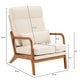 preview thumbnail 90 of 105, High Back Solid Wood Armrest Backrest Leisure Chair Accent Chair