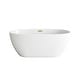 preview thumbnail 94 of 173, Adler Soaking Bathtub in Glossy White Glossy White with Brushed Gold Trim - 59"