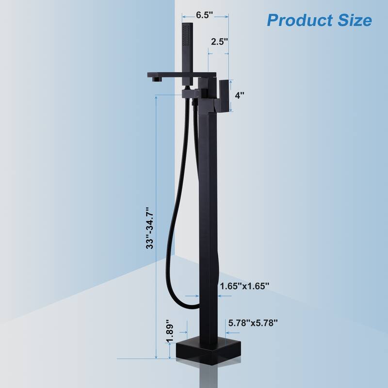 WOWOW Single-Handle Freestanding Tub Faucet with Handheld Shower