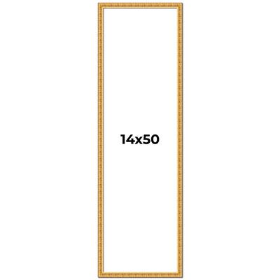 14x50 Frame Gold Real Wood Picture Frame Width 1 inches | Interior