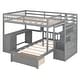 preview thumbnail 8 of 16, Full over Twin Bunk Bed with Desk, Drawers and Shelves,Multifunctional Loft Bed with Storage