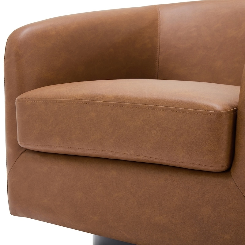 2 Set Modern Wide Round Swivel Accent Barrel Chairs