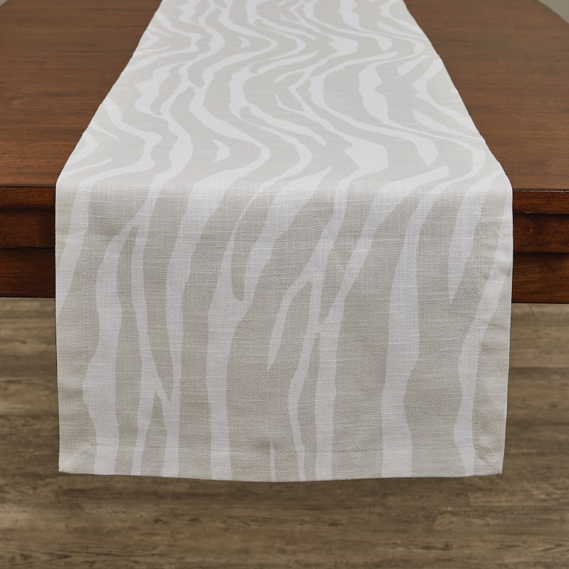 Split P Gray Zebra Print Table Runner 72''L - 15" X 72"