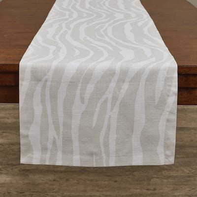 Split P Gray Zebra Print Table Runner 72''L - 15" X 72"