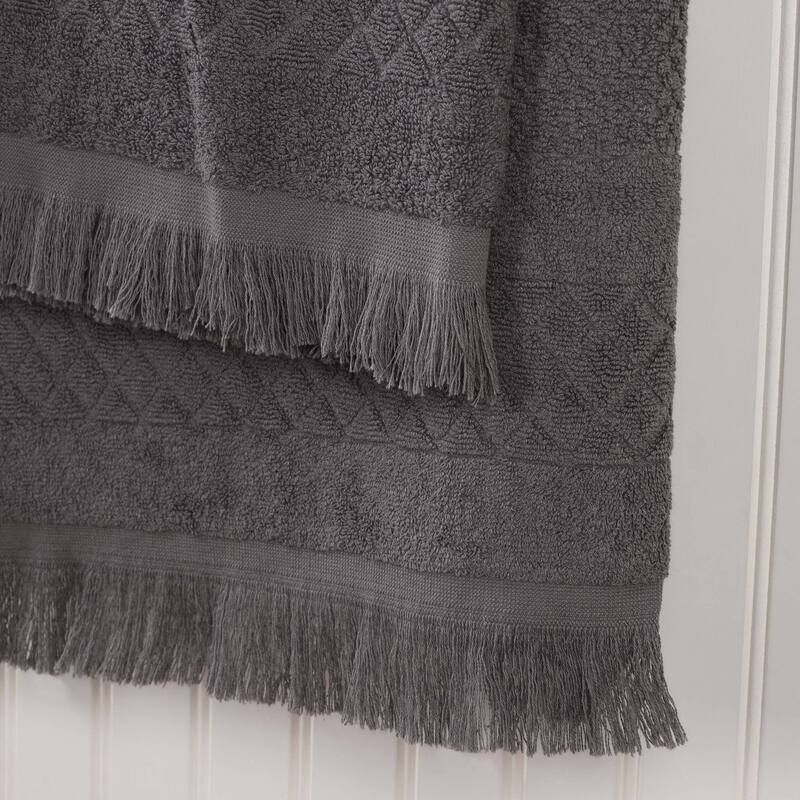 Superior Rolla Cotton Geometric Jacquard Plush Soft 6 Piece Towel Set