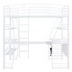 preview thumbnail 4 of 16, Full Size Metal Loft Bed with 4 Shelves and L-Shaped Desk, USB Ports
