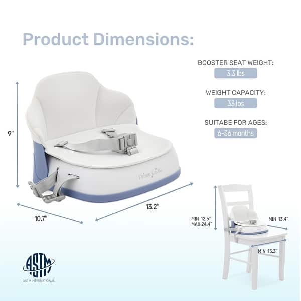 dimension image slide 2 of 5, Dream On Me Cozy Pod Booster Seat with Removable Cover