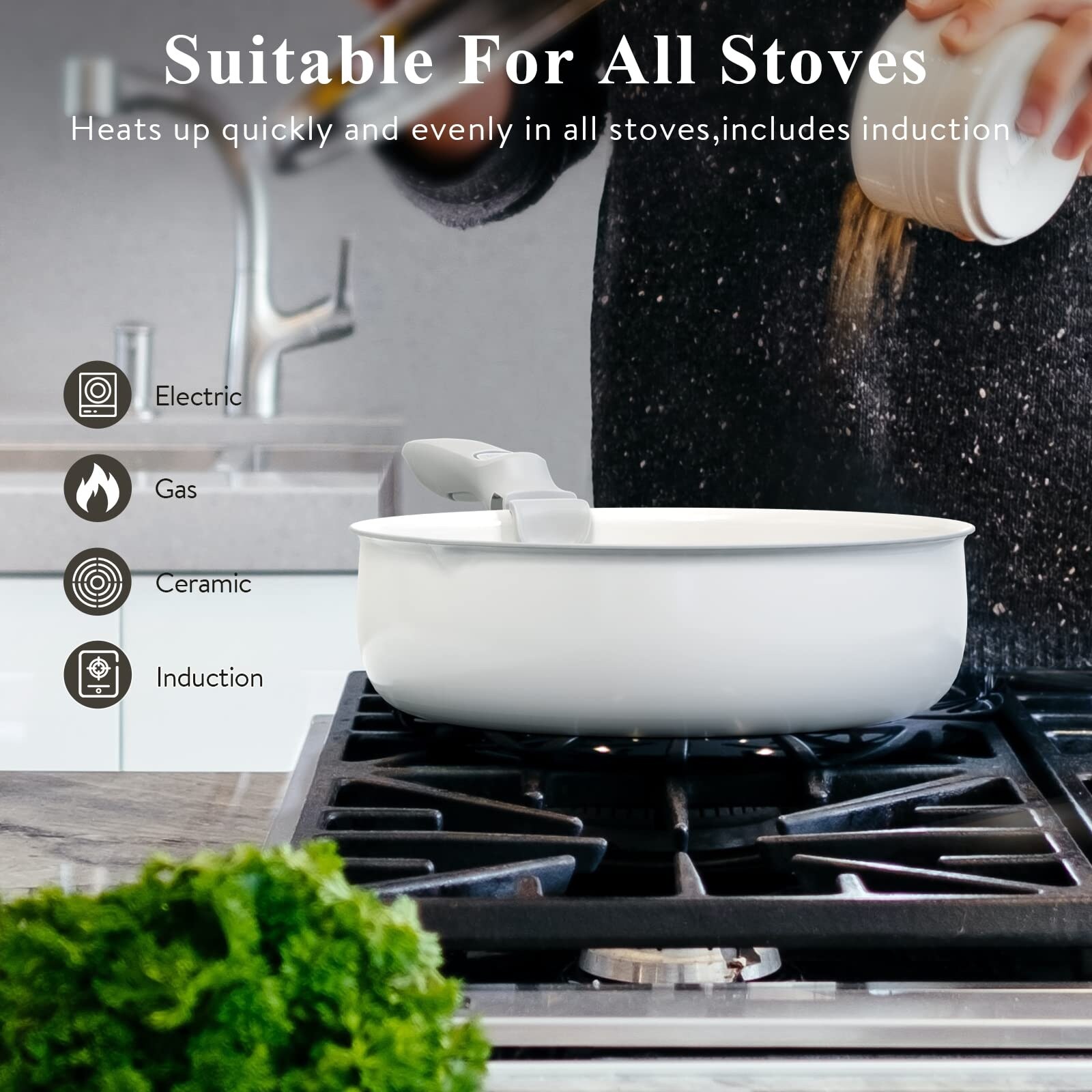 10pcs Nonstick Pots and Pans Set - Detachable Handle - Induction - Oven  Safe