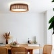 preview thumbnail 3 of 5, 16.5" Farmhouse Rattan LED Flush Mount Ceiling Light
