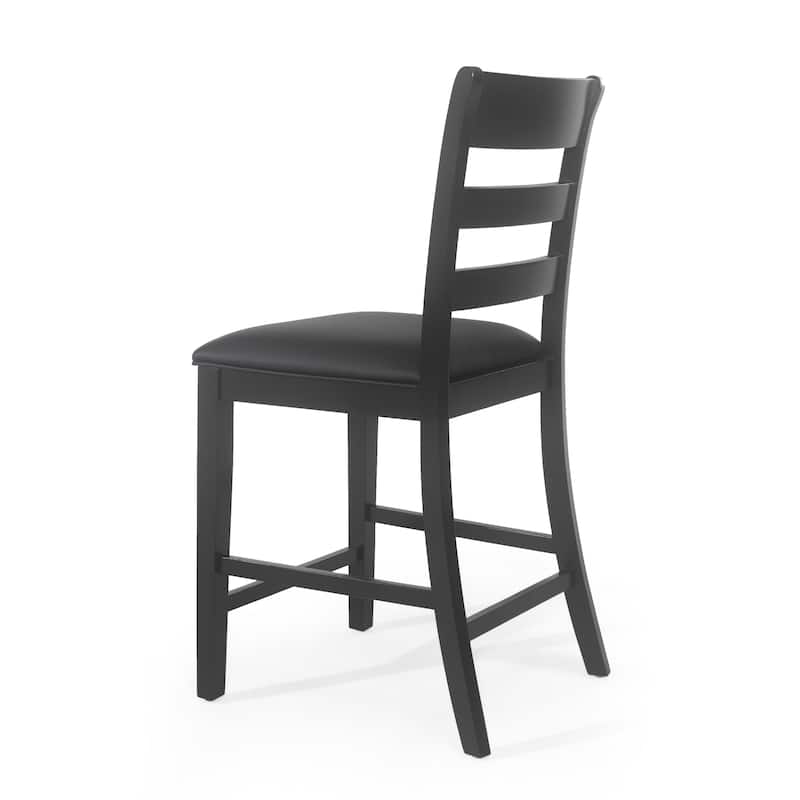 Benner Farmhouse Upholstered Wood Counter Stools (Set of 2) by Christopher Knight Home - 20.00" L x 22.50" W x 41.34" H