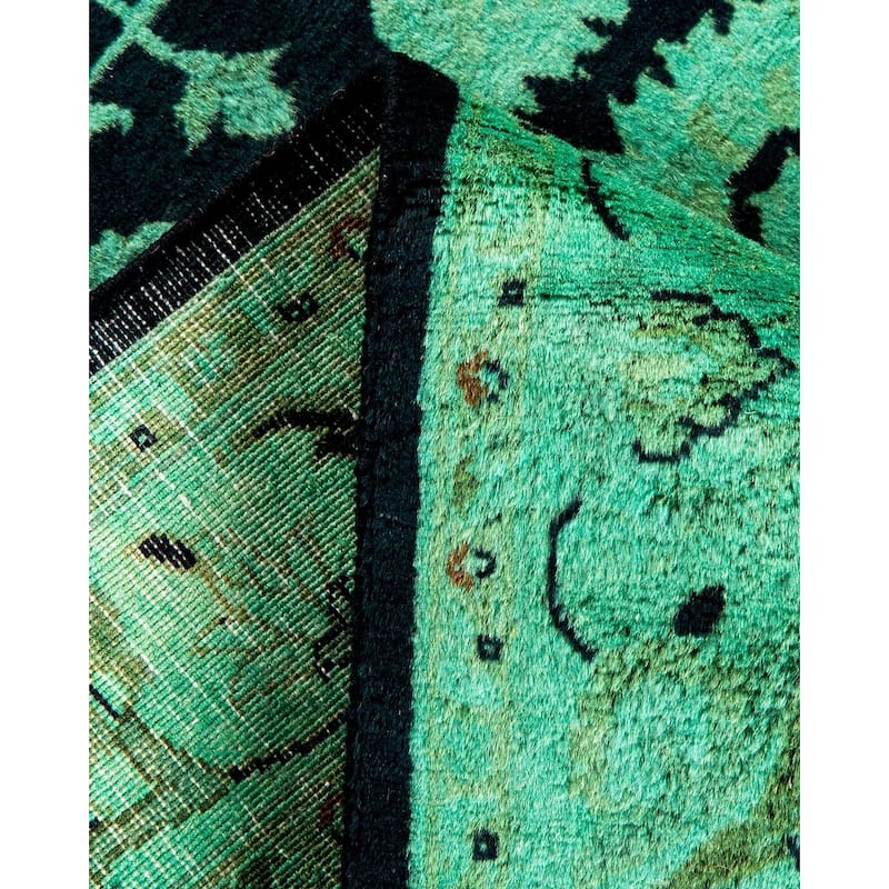 Overton Hand Knotted Wool Vintage Inspired Modern Contemporary Overdyed Black Area Rug - 3' 1" x 5' 2"