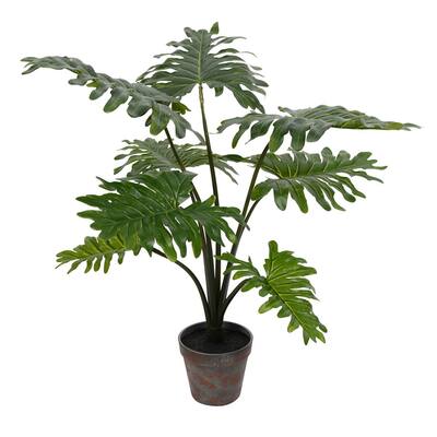 Vickerman 25" Artificial Potted Grand Philodendron Bush.