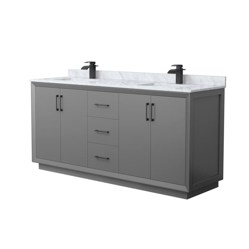 Wyndham Collection WCF414172D-NAT-UNSMXX Strada 72" Free Standing - Dark Gray / Matte Black Hardware