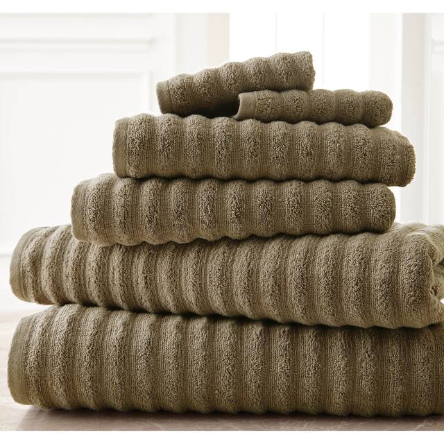 Modern Threads Wavy Luxury Spa Collection 6-piece Quick Dry Towel Set - Taupe