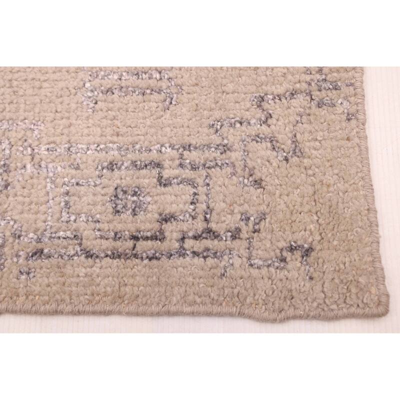 ECARPETGALLERY Hand-knotted Tangier Light Khaki Viscose, Wool Rug - 5'4 x 7'7