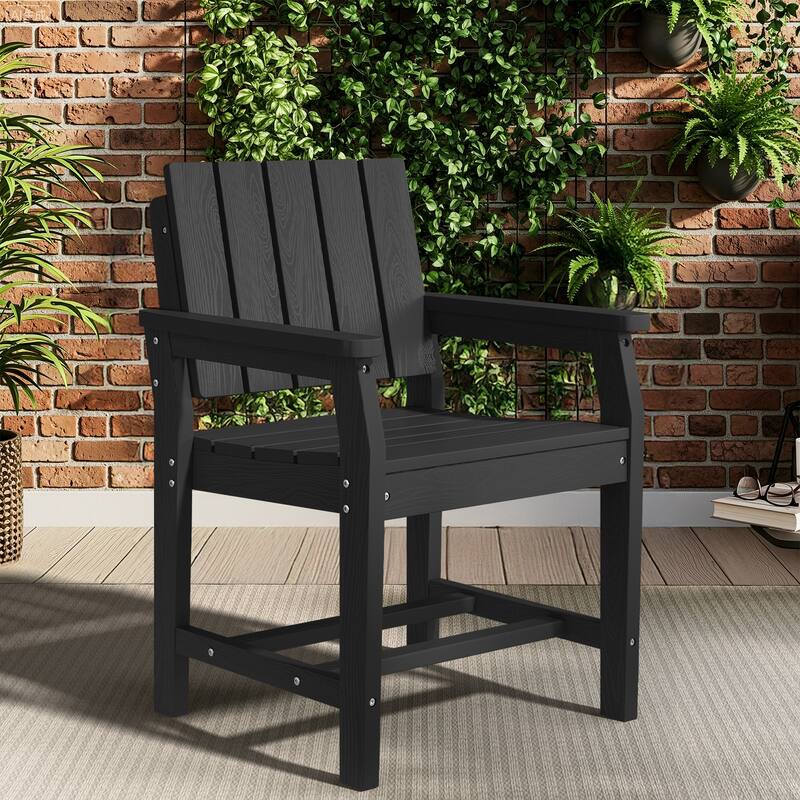 Plastic HDPE Indoor & Outdoor Dining Chair with 19.69in Wide Seat - N/A
