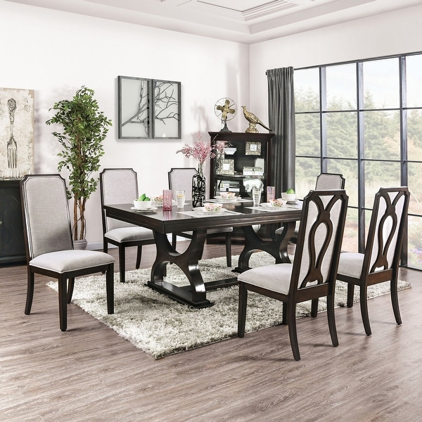 Furniture of America Cope Transitional Espresso 7-piece Dining Set. Opens flyout.
