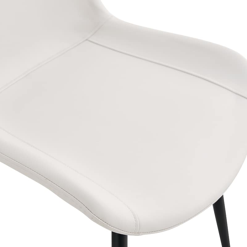Dining Chairs Set of 6, Modern Armless Kitchen Chairs with Back, Faux Leather Dining Room Chairs with Metal Legs for Home Bistro