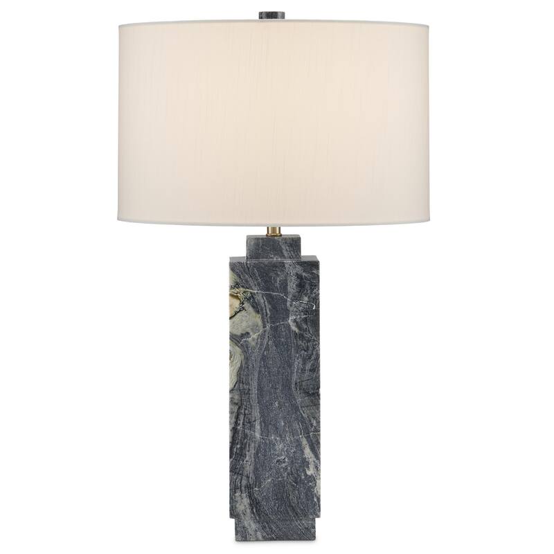 Currey & Company Ashlar Marble Table Lamp - 24"h x 14"dia