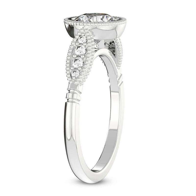 VS 2 1/5Ct Diamond Luna Lab Grown Engagement Ring White, Yellow or Rose Gold