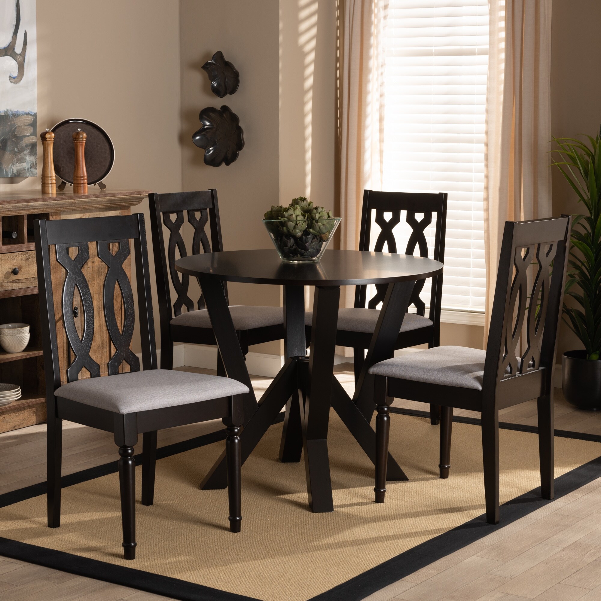 Modern Grey Anise 5-Piece Contemporary Dining Set-image